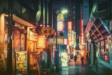 Fondos de pantalla : Japón, noche, neón, Masashi Wakui 2048x1365 - Zookee - 1230207 - Fondos de ...