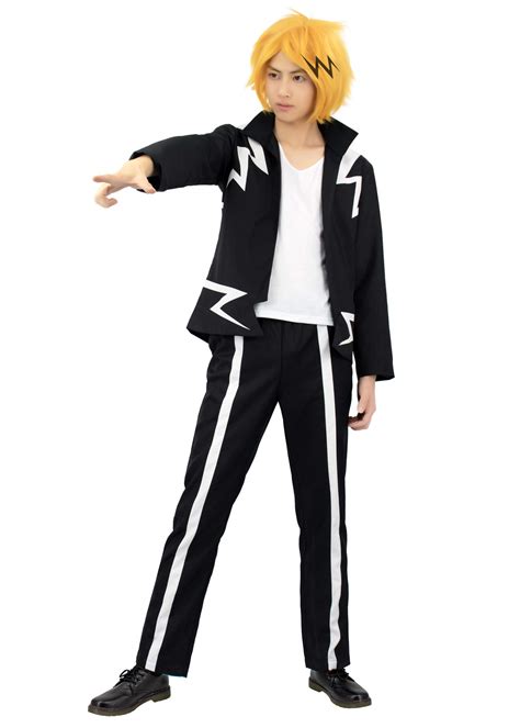 C-ZOFEK BNHA Mens Kaminari Denki Cosplay Costume Hero Suit (Large): Buy ...