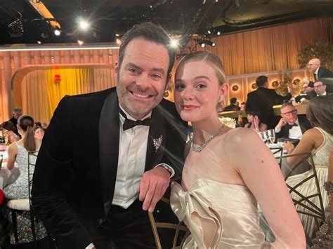 Elle Fanning and her doppelganger Bill Hader at the Golden Globes : r ...