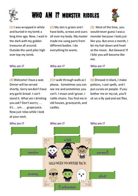 Worksheets Halloween Riddles – AlphabetWorksheetsFree.com