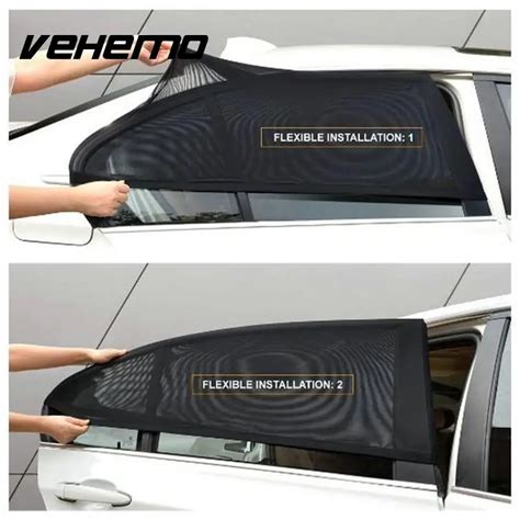 Vehemo 2Pcs Car Window Cover for UV Mosquito Dust Protection Mesh ...