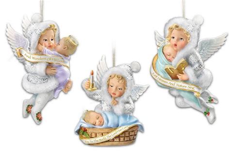 Sculpted Angels with Baby Jesus Christmas Ornaments | Christmas