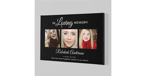 In Loving Memory Photo Collage Tribute Canvas Print | Zazzle