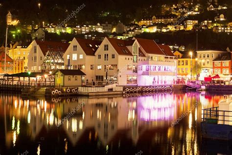 Night scenery of Bergen, Norway — Stock Photo © scanrail #9476248