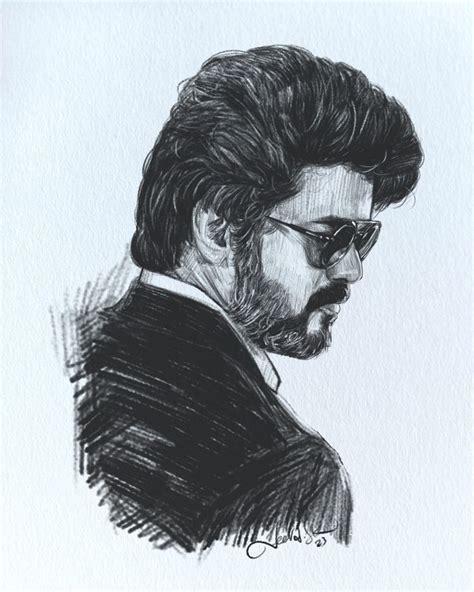 Thalapathy Vijay Pencil Sketch 2023 #naaready #ThalapathyVijay #leofilm ...