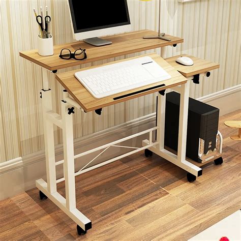 Household Computer Desk With Keyboard Shelf Adjustable Computer Table PC Desk for Home Office ...