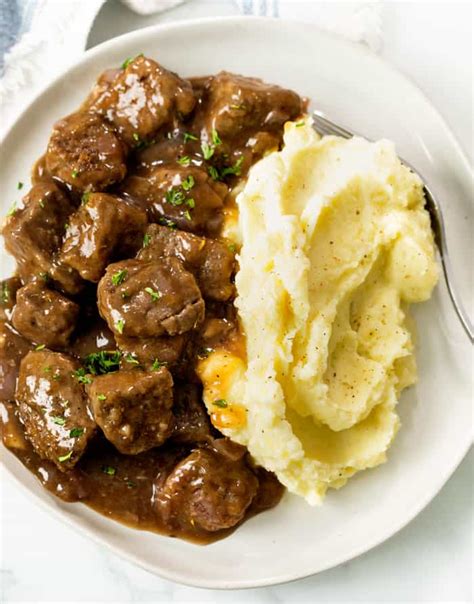 Beef Tips and Gravy (Stove Top or Crock Pot!) - The Cozy Cook