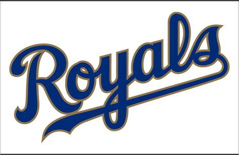 Kansas City Royals Jersey Logo (2017) - Royals scripted in blue and gold, worn on front of ...