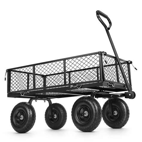 SEJOV Steel Garden Cart, Heavy Duty 660 LBS Capacity, with Removable Mesh Sides to Convert into ...