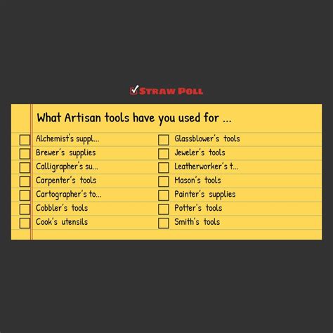 [poll] What Artisan tools have you used for 5e? : r/DnD