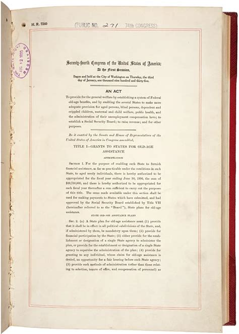 Social Security Act (1935) | National Archives