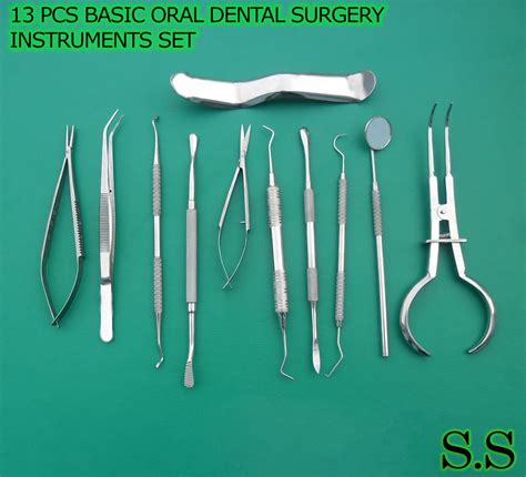 13 PCS BASIC ORAL DENTAL SURGERY SURGICAL INSTRUMENTS SET KIT