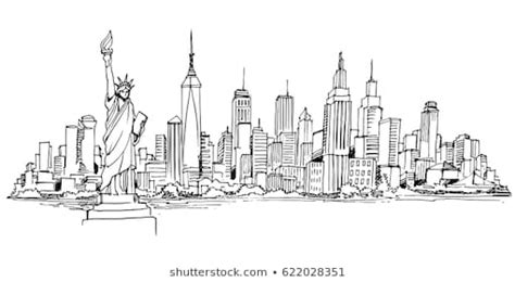 New York Skyline Pencil Drawing at PaintingValley.com | Explore collection of New York Skyline ...