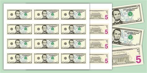 5 Dollar Bill Template | Math Resources | Twinkl USA