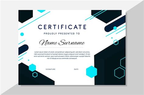 Free Vector | Modern certificate template with hexagonal shapes