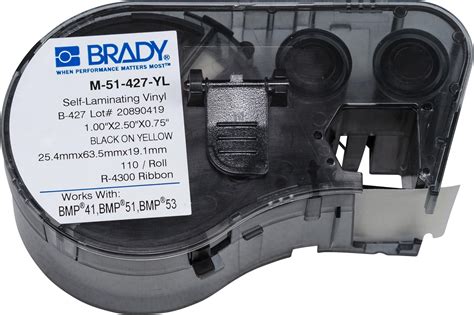 Amazon.com: Brady M-51-427-YL Labels for BMP53/BMP51 Printers: Industrial & Scientific