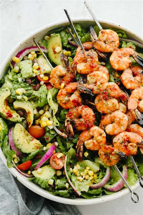 Grilled Shrimp Salad Recipe with Homemade Dressing | The Recipe Critic