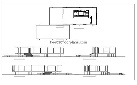 Farnsworth House - Free CAD Drawings