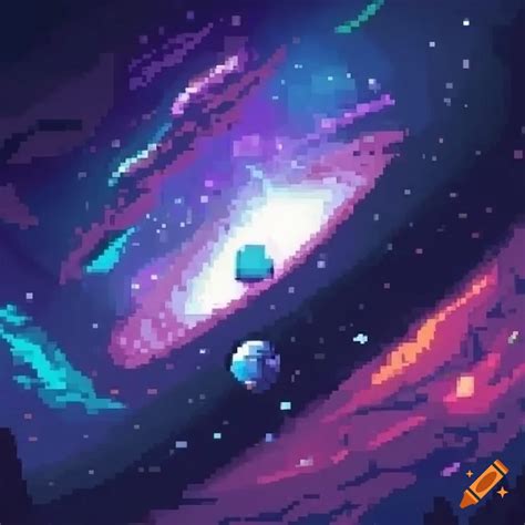 Pixel art space wallpaper on Craiyon