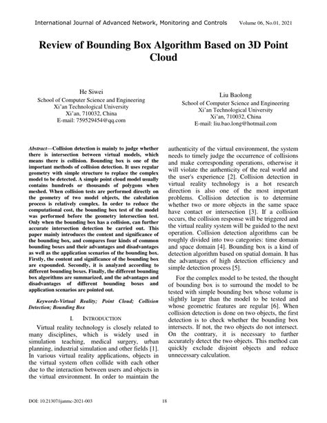 (PDF) Review of Bounding Box Algorithm Based on 3D Point Cloud