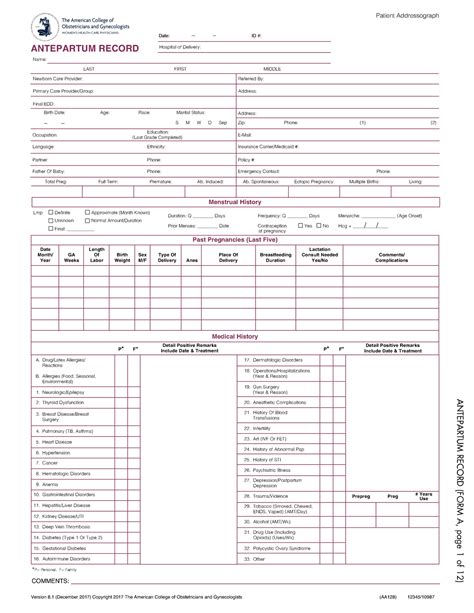 Antepartum Record - Studocu