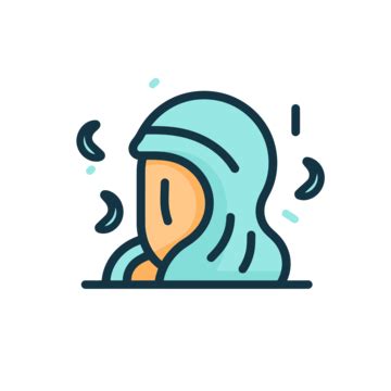 Inline Icon Of A Woman Who Is Wearing A Head Covering Vector, Chilly, Lineal Icon, Flat Icon PNG ...