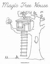 Magic Tree House Coloring Page  Cursive Drawing sketch template