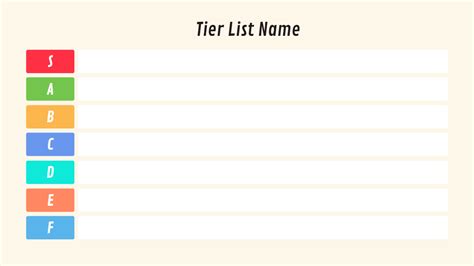 Tier List Blank Template - Printable Word Searches