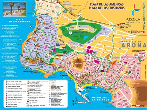 Los Cristianos and Playa de las Américas tourist map - Ontheworldmap.com