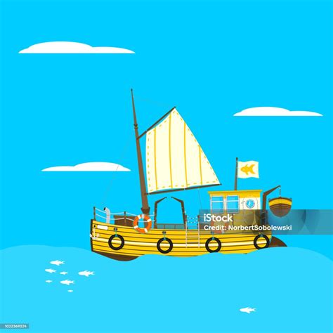 Perahu Nelayan Kartun Ilustrasi Stok - Unduh Gambar Sekarang - Air ...