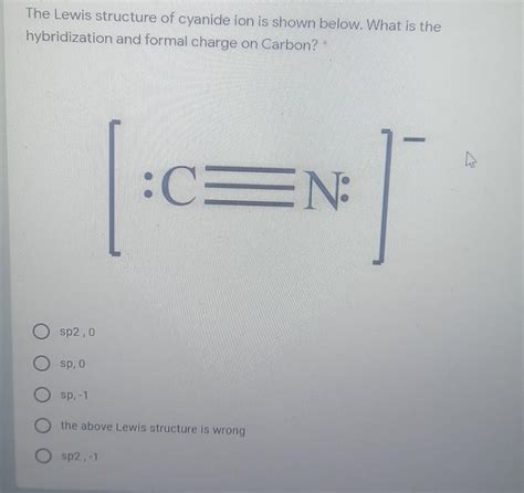 Solved The Lewis structure of cyanide ion is shown below. | Chegg.com