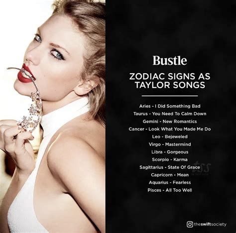 Bustle chose a Taylor Swift song for each zodiac sign! Which one did ...