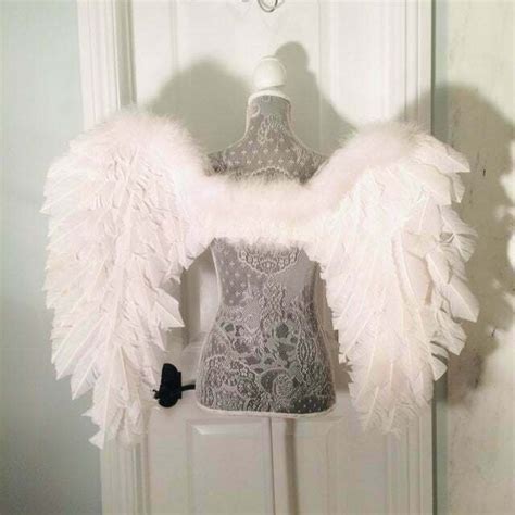 white FEATHER ANGEL WINGS Costume