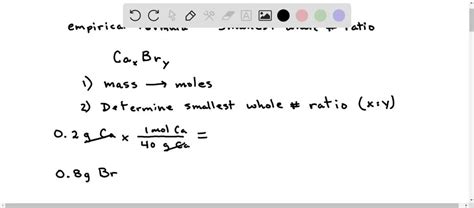 SOLVED: A sample of calcium bromide contains 0.2 g calcium and 0.8 g bromine by mass. Calculate ...