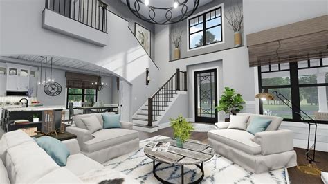 Eye-catching Modern Farmhouse with two-story Great Room - 16908WG | Architectural Desi ...