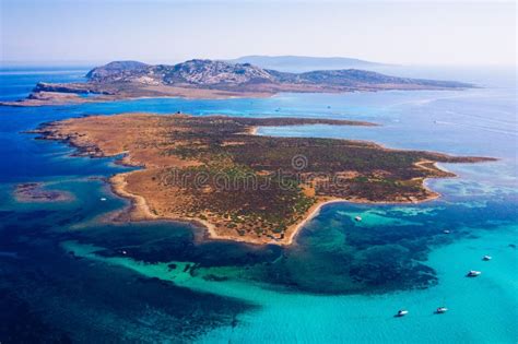 View from Above, Stunning Aerial View of the Isola Piana Island and the Asinara Island Bathed by ...