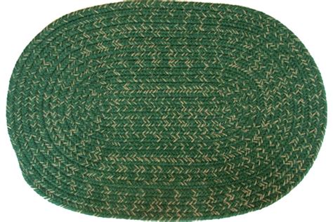 Country Dark Green - Oval Braided Rug