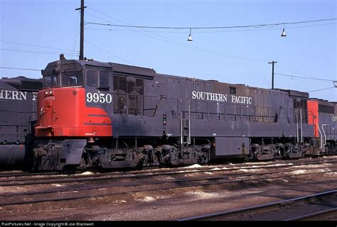 One of SP' U50's sits on the sevice track at SP's LA area Taylor Yard ...