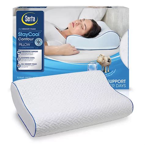 Serta® Stay Cool Gel Memory Foam Contour Pillow - Blue – BrickSeek