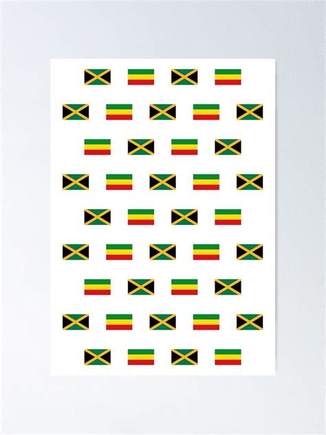 "Flag of Reggae and flag of Jamaica, pattern" Poster for Sale by Alma-Studio | Redbubble