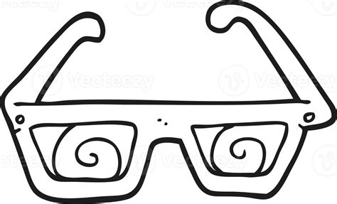 black and white cartoon 3D glasses 36354424 PNG