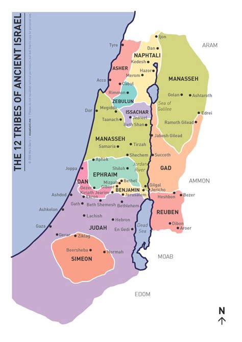 A map showing the land allotted to each of the twelve tribes of ancient Israel. PDF version (57 ...