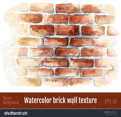 Watercolor Brick Wall Stock Vector (Royalty Free) 264164309 | Shutterstock | Brick wall drawing ...