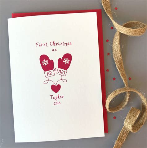 Personalised 'Mr And Mrs' First Christmas Card By The Little Paper Company