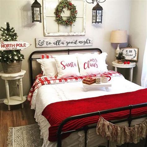 50 Trendy Cozy Christmas Bedroom Decorating Ideas #christmas #holidays ...