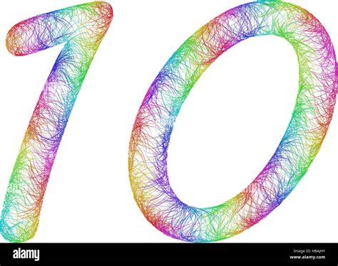 10 years anniversary - rainbow sketch font design from colorful Stock Vector Art & Illustration ...