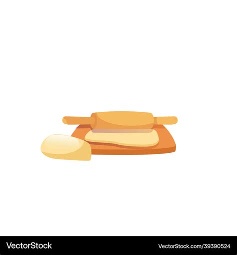 Flat cartoon dough on cooking boardbalanced diet Vector Image