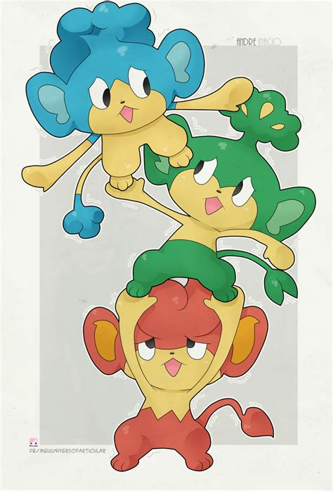 Panpour, Pansage and Pansear by Desinho on DeviantArt