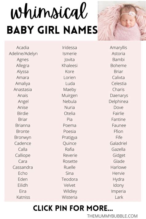 Whimsical Baby Girl Names You Will Love: 200+ ideas and meanings - The ...