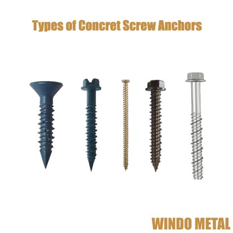 Types of Concrete Screw Anchors - Bolt Nut by Windo Metal